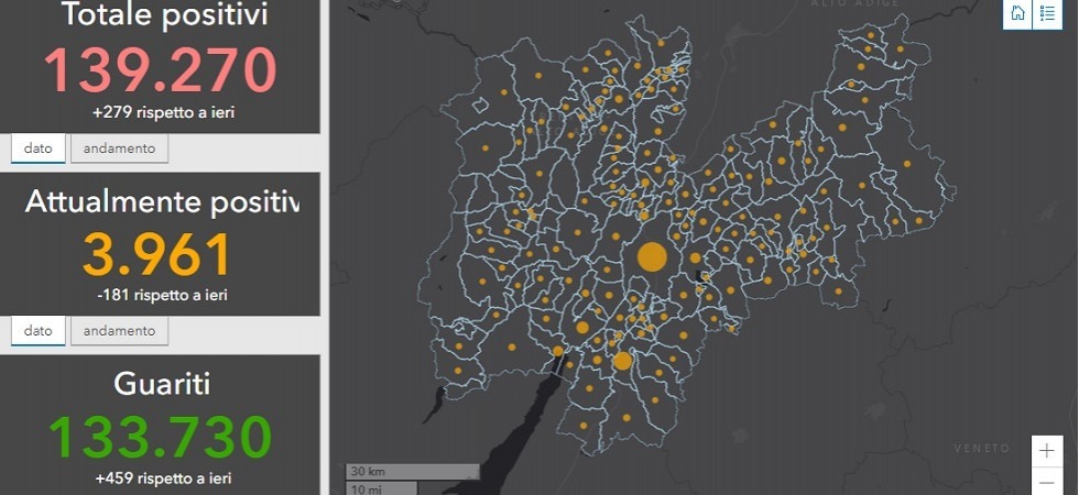 Covid in Trentino, l'1% della popolazione di Arco attualmente positivo